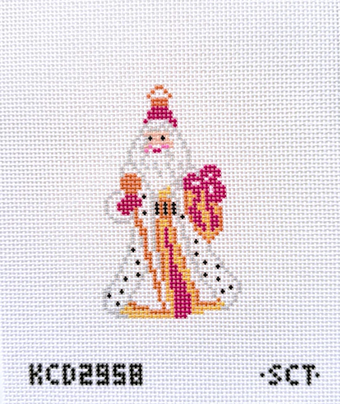 kcn Fancy Santa Printed needlepoint Canvas