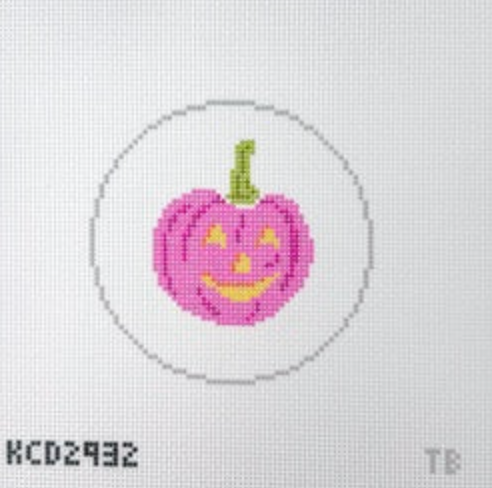 kcn Single Pink Pumpkin Printed needlepoint Canvas