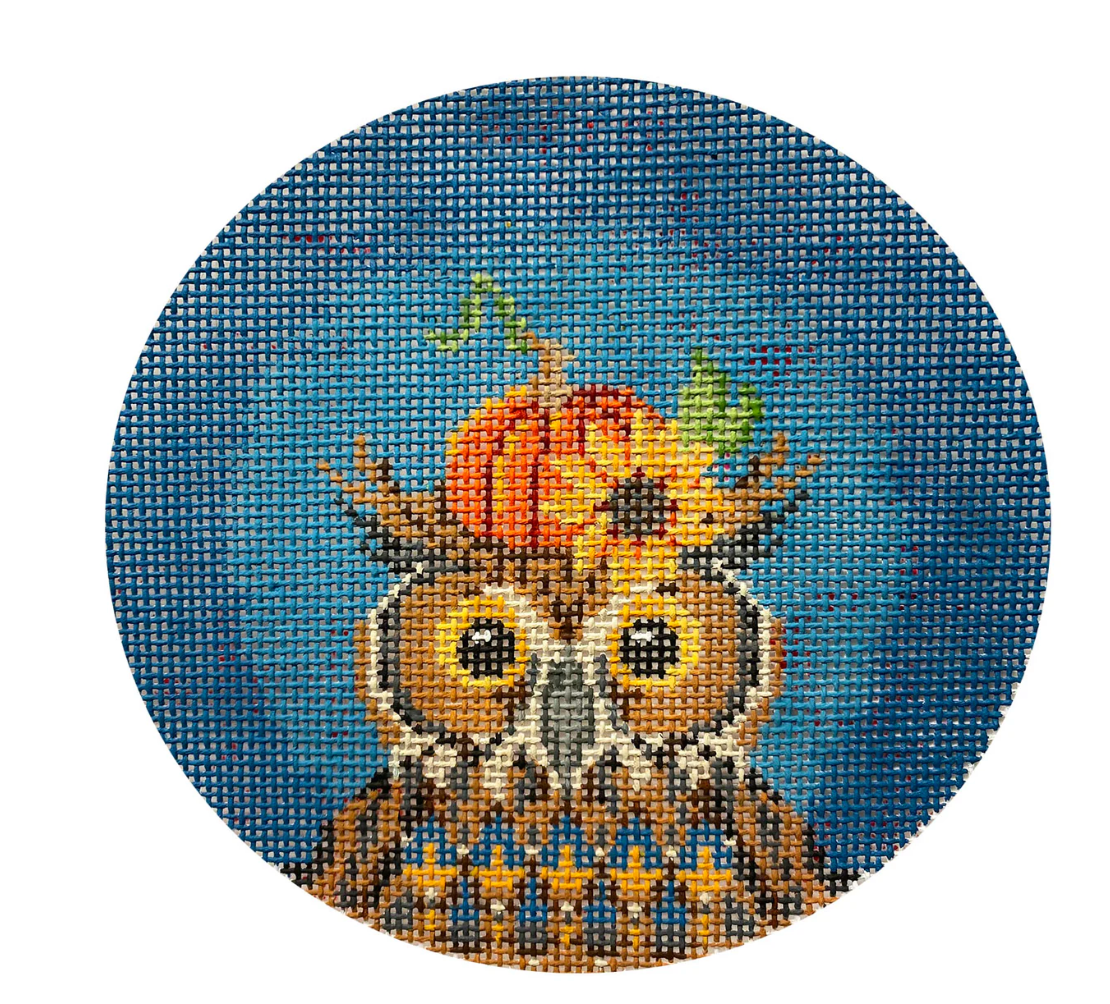 kelly clark Oliver A Halloween Owl needlepoint canvas