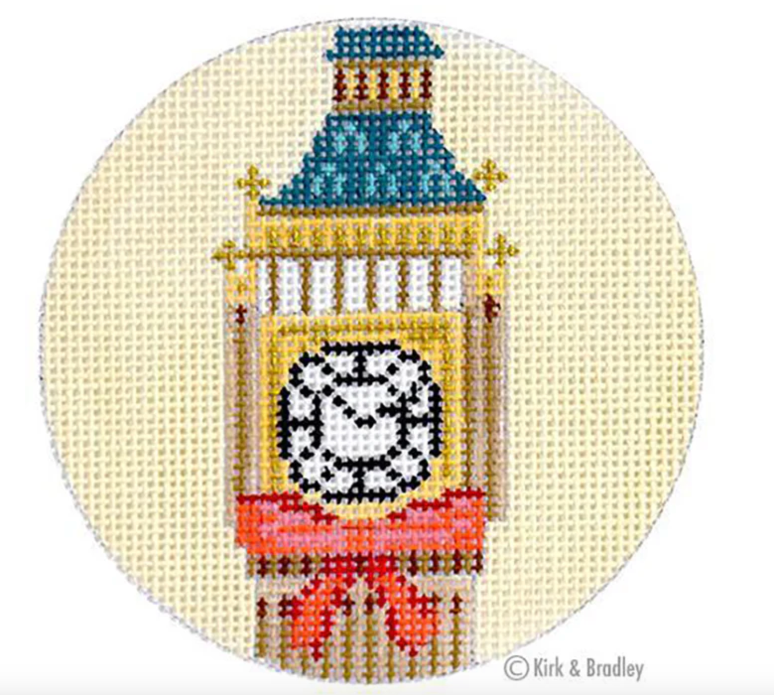 kirk and bradley Christmas in London Big Ben needlepoint canvas