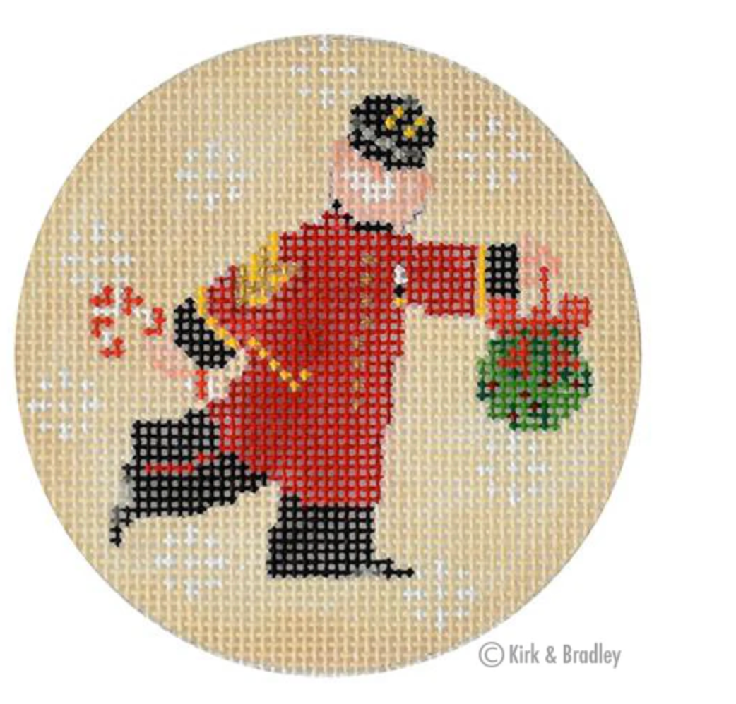 kirk and bradley Christmas in London The Colonel needlepoint canvas