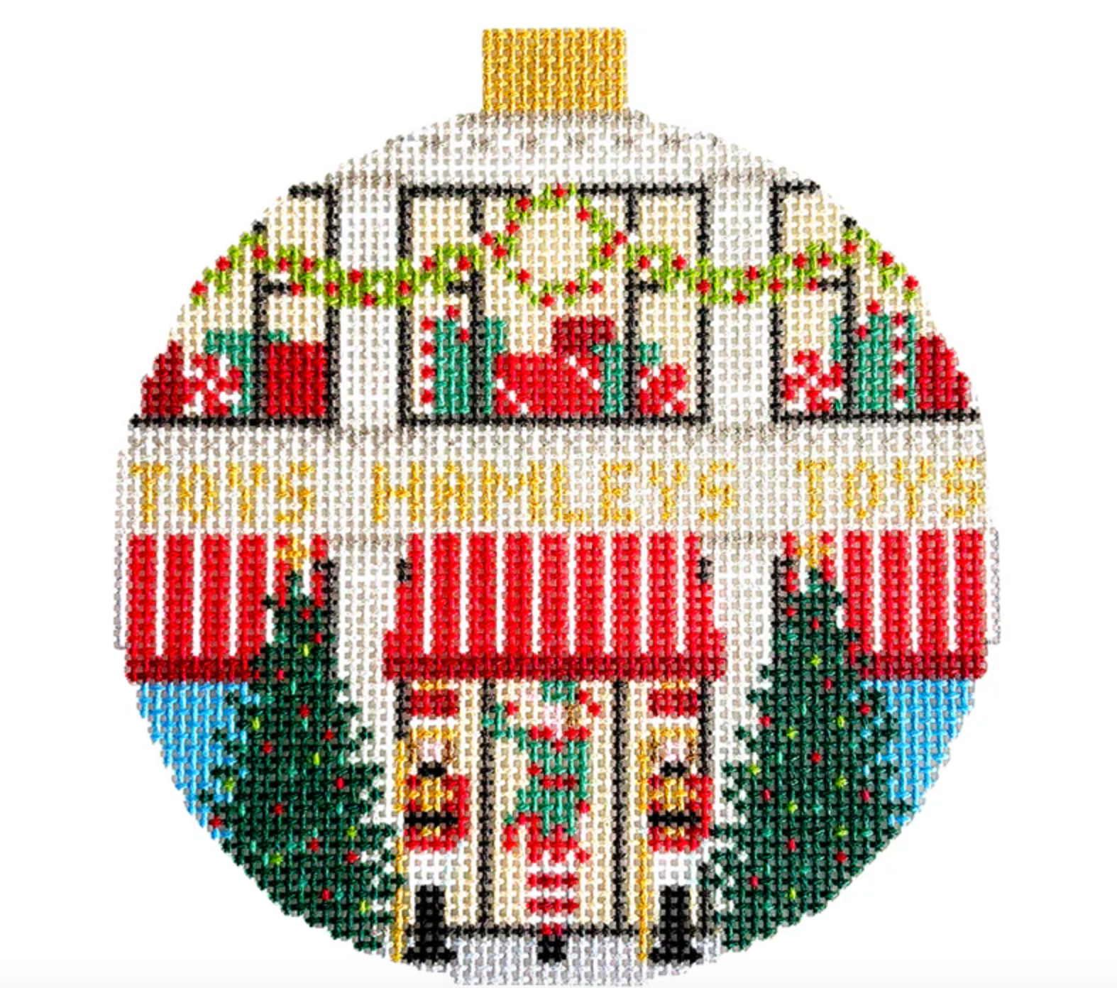 kirk and bradley London Store Fronts Hamleys needlepoint canvas
