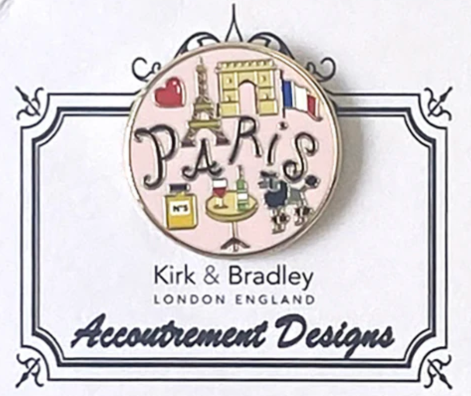 kirk and bradley Paris Travel Round Enamel Magnet Needleminder