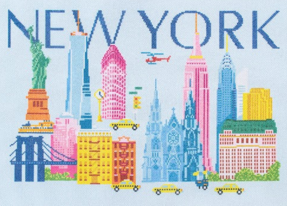 kirk and bradley new york travel pillow needlepoint canvas