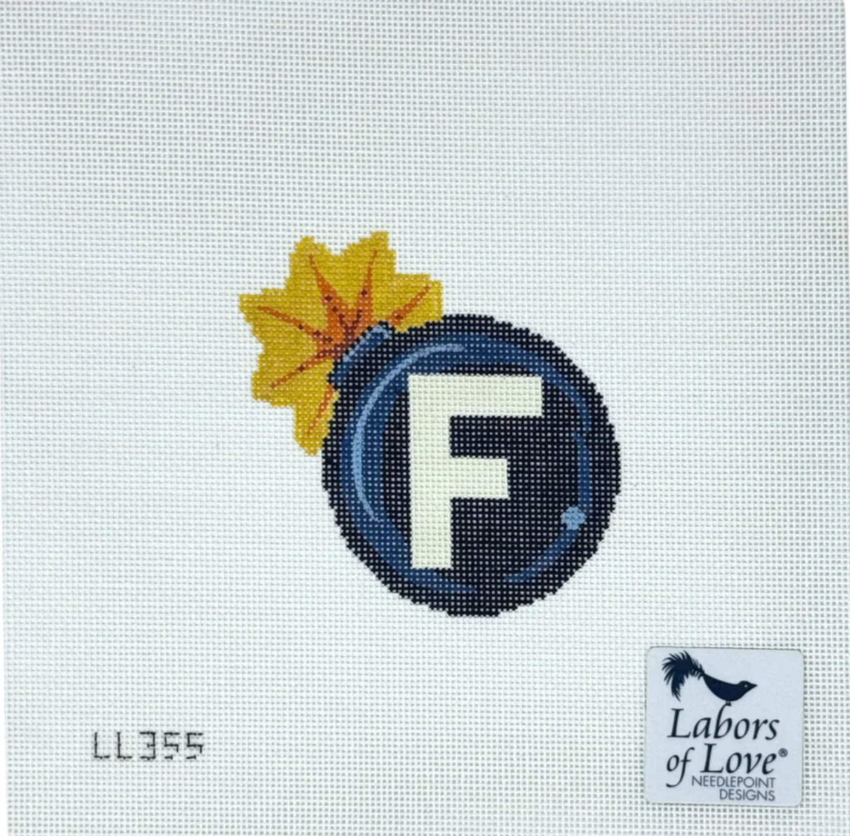 labors of love F Bomb needlepoint canvas