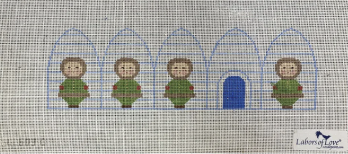labors of love Igloo with Eskimos needlepoint canvas