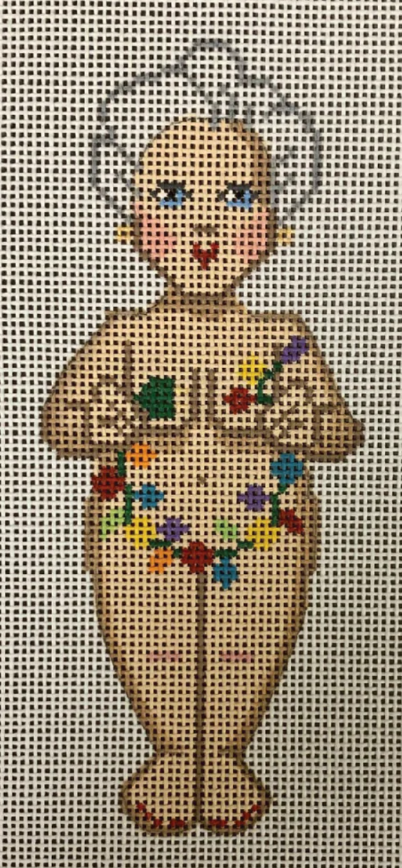 labors of love Naked Mrs Santa with Lights needlepoint canvas