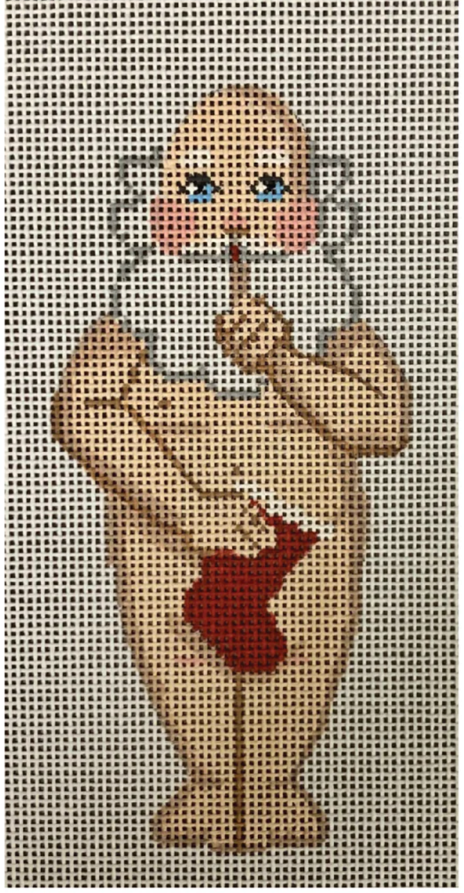 labors of love Naked Santa with Stocking needlepoint canvas