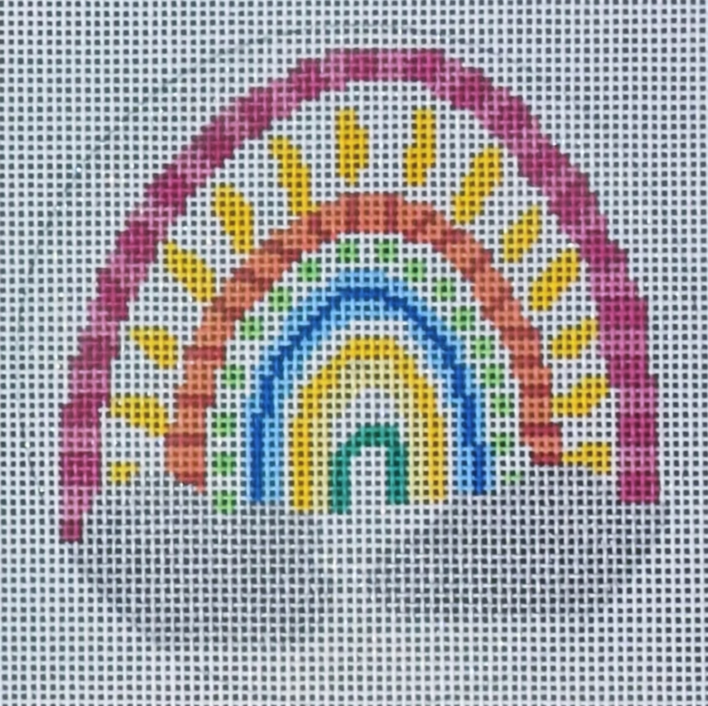 laura love glittery rainbow ornament needlepoint canvas