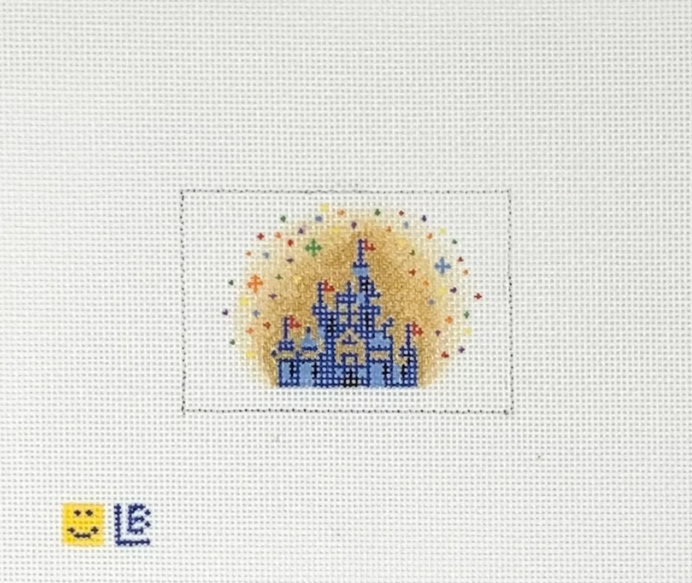 lauren bloch Castle with Stars Luggage Tag needlepoint canvas