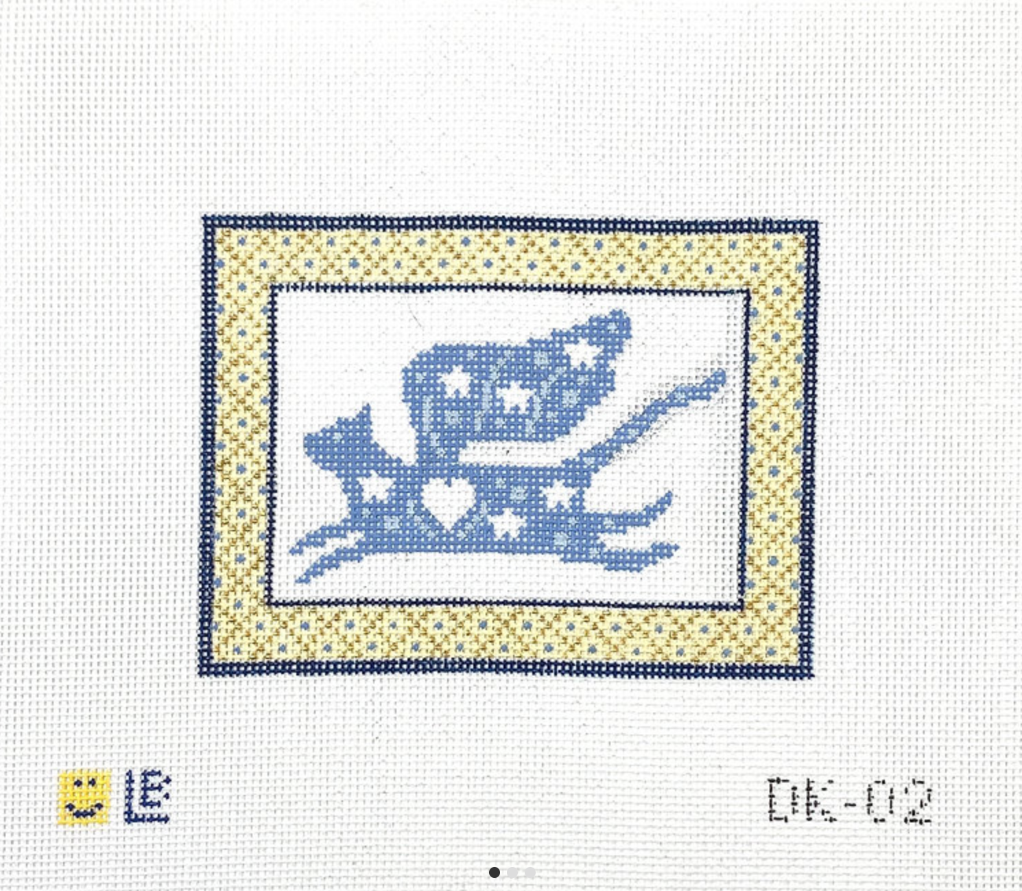 lauren bloch Cat with Wings needlepoint canvas