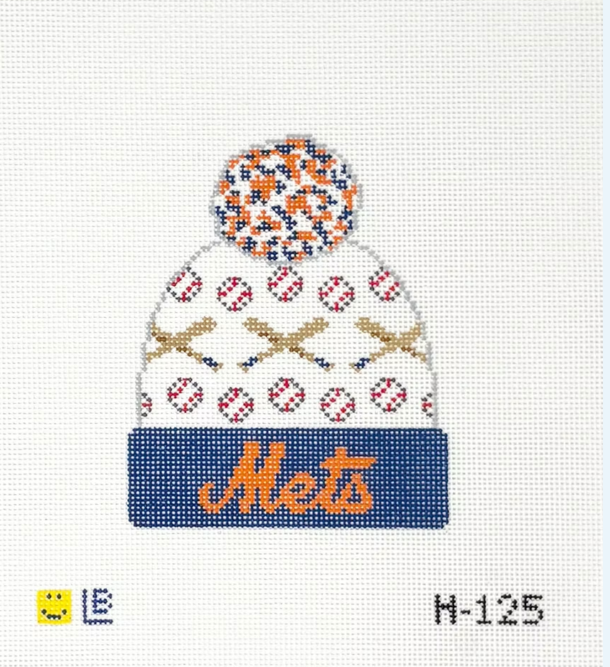 lauren bloch New York Mets Beanie needlepoint canvas