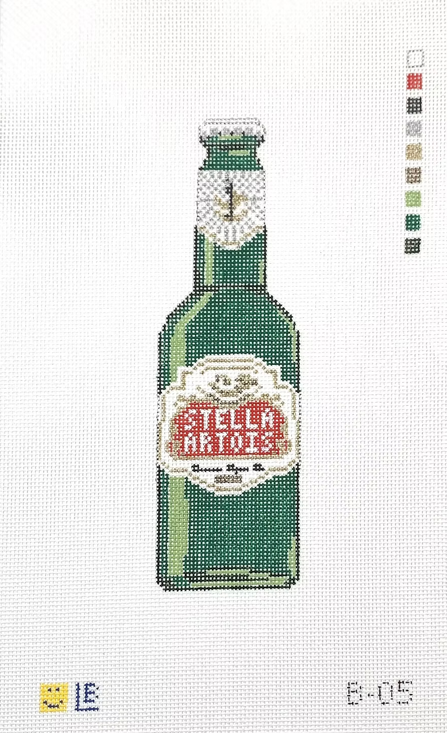 lauren bloch Stella Artois beer Bottle needlepoint canvas