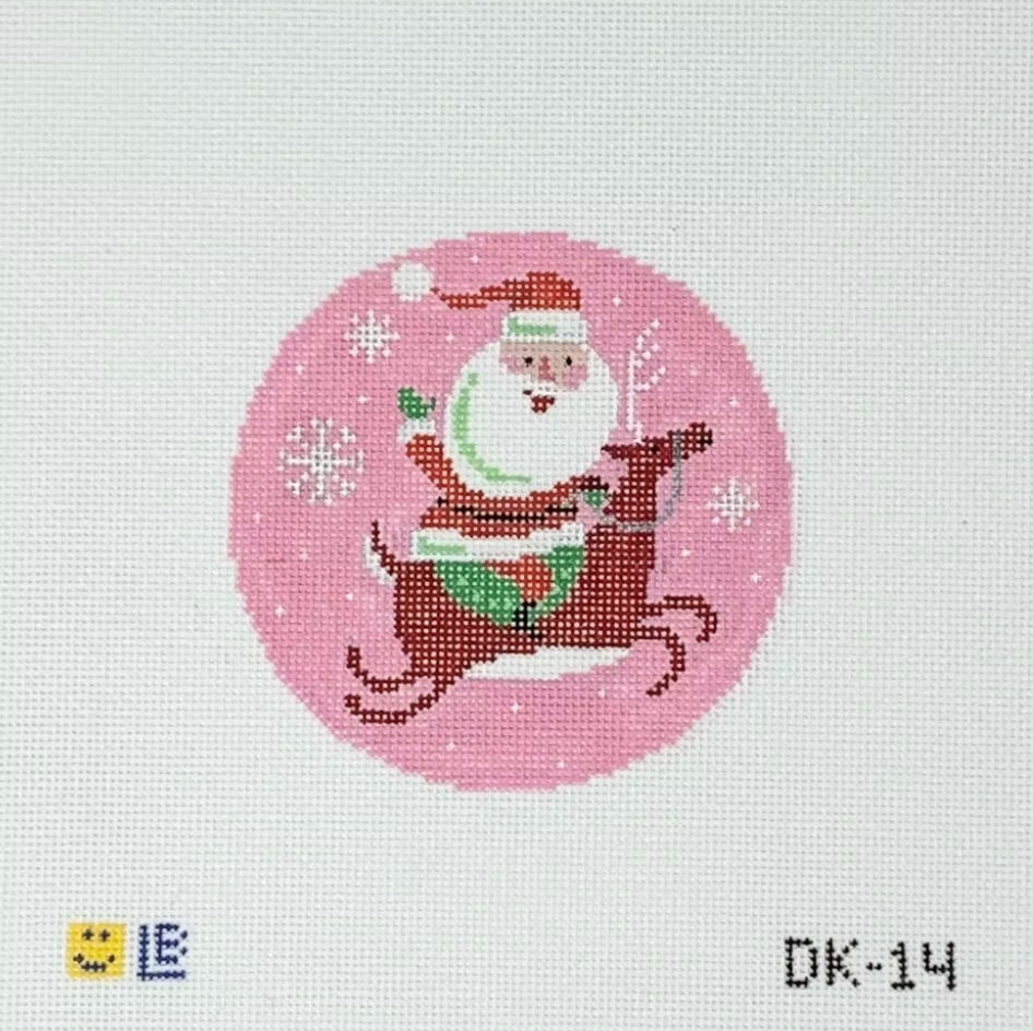 lauren bloch santas ride ornament needlepoint canvas