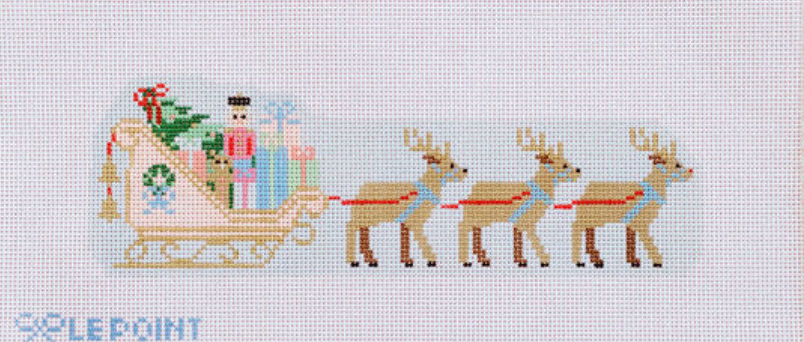 le point Christmas Village Sleigh needlepoint canvas