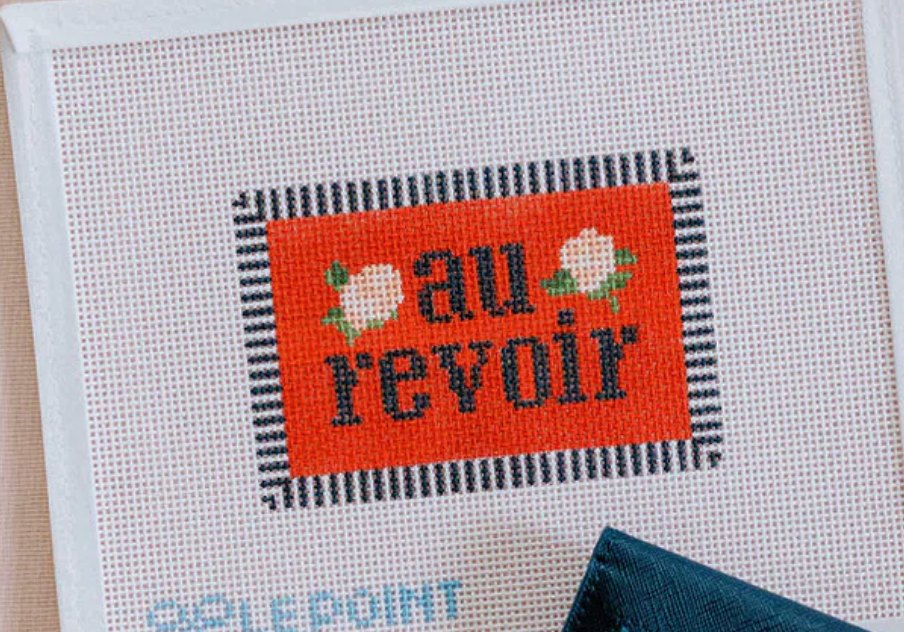 le point au revoir needlepoint canvas