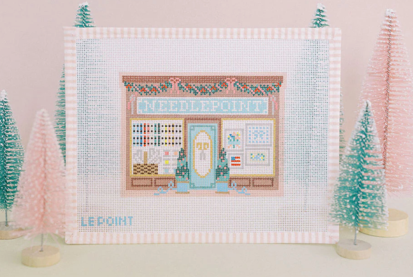 le point studio Christmas Village Needlepoint Shop needlepoint canvas