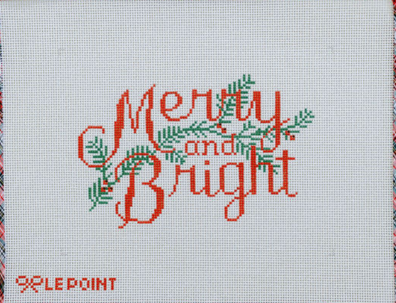 le point studio Merry and Bright needlepoint christmas pillow canvas