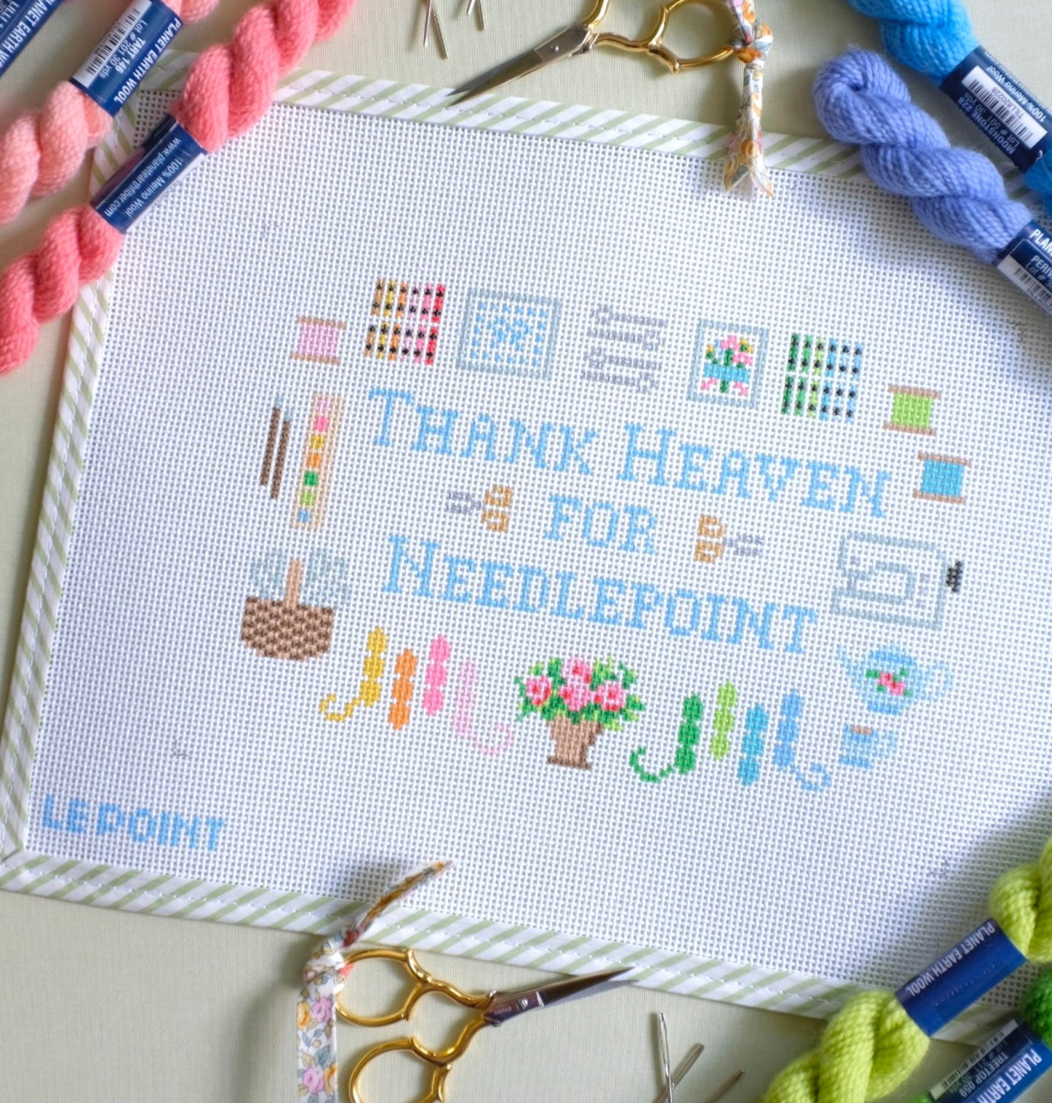 le point studio Thank Heaven for Needlepoint canvas