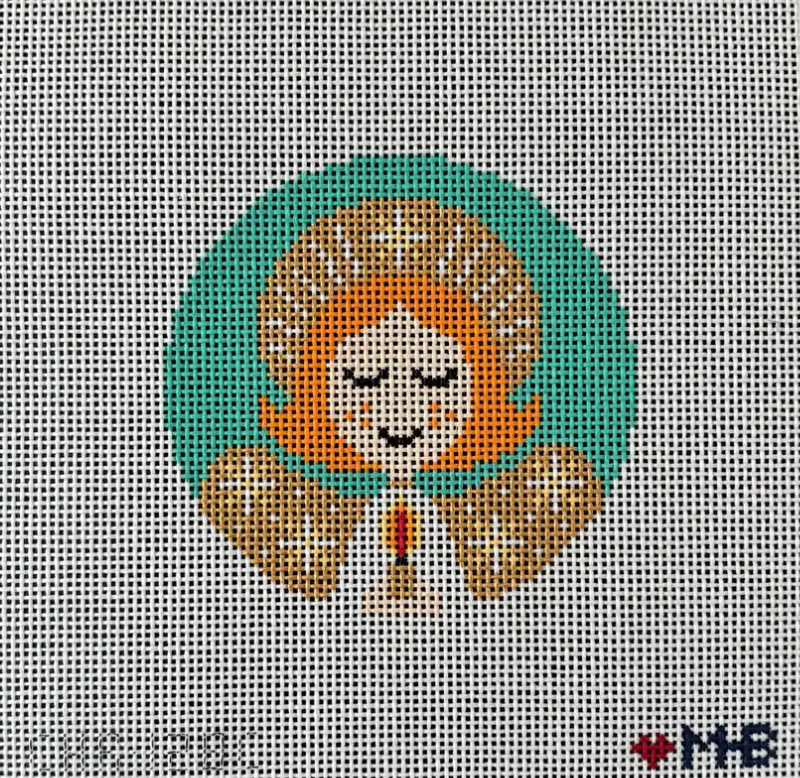 love mhb Angel Round Redhead needlepoint canvas