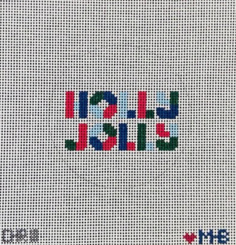 love mhb Holly Jolly Round needlepoint canvas