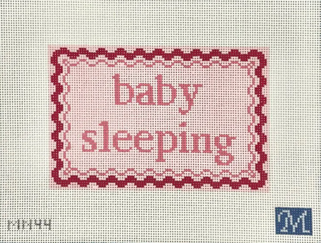 maura nolan Baby Sleeping Pink needlepoint canvas