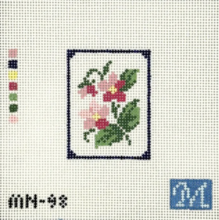maura nolan Flower Mahjong Tile needlepoint canvas