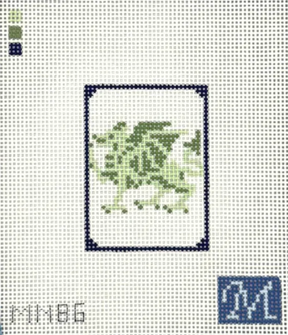 maura nolan Green Dragon Mahjong Tile needlepoint canvas