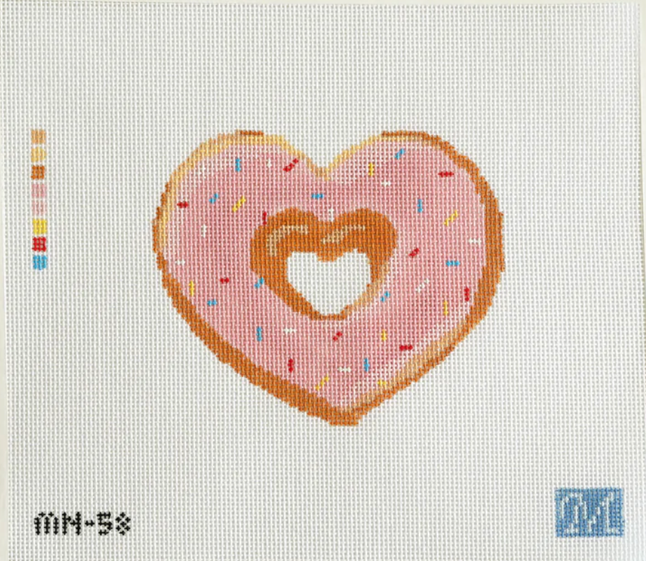 maura nolan donut love ornament needlepoint canvas