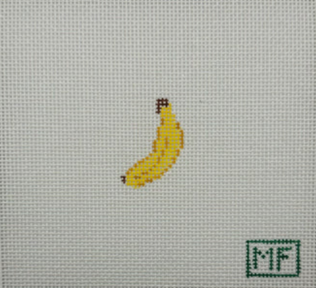 meg francez Banana Mini bag charm needlepoint canvas