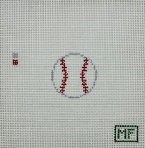 meg francez Baseball Mini bag charm needlepoint canvas