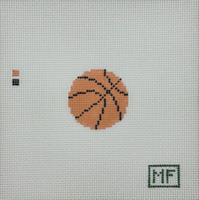 meg francez Basketball Mini bag charm needlepoint canvas