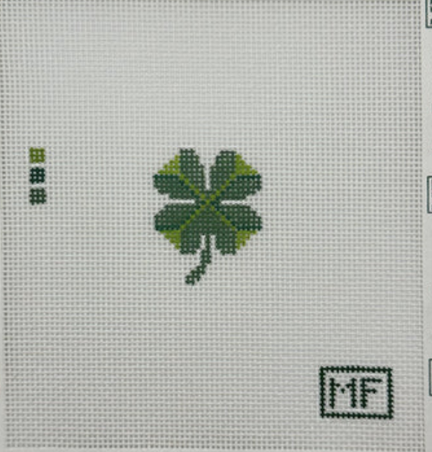 meg francez Clover Mini bag charm needlepoint canvas