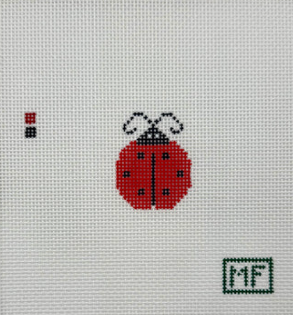meg francez Ladybug Mini bag charm needlepoint canvas