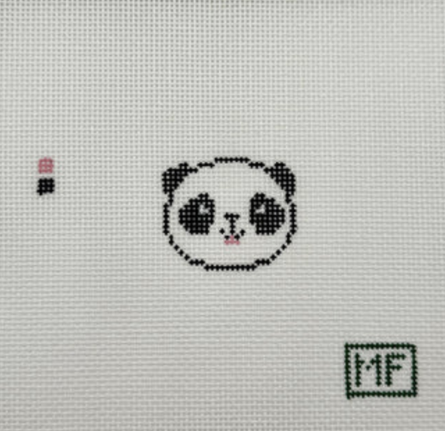meg francez  Panda Mini bag charm needlepoint canvas