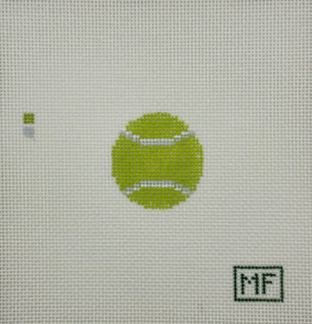meg francez Tennis Ball Mini bag charm needlepoint canvas