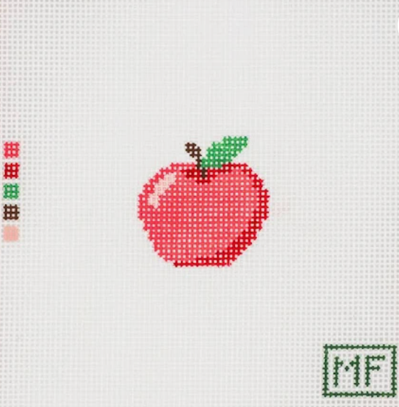 meg francez apple mini bag charm needlepoint canvas