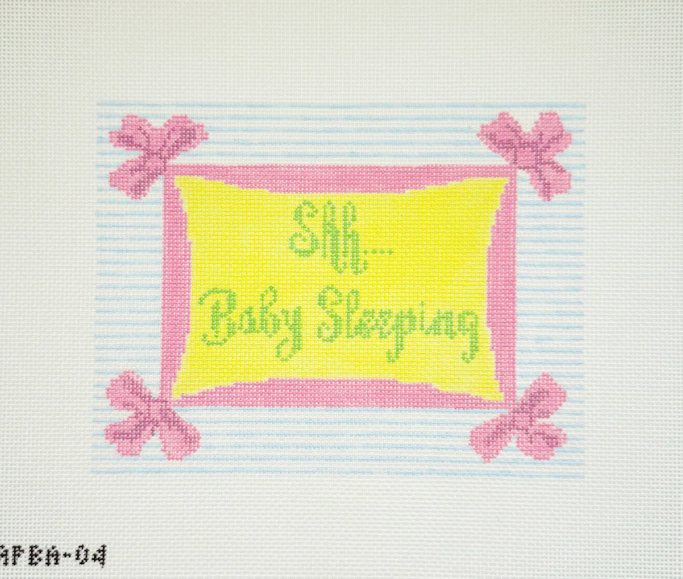 melissa loves ndlpt  Shh Baby Sleeping With Bows needlepoint canvas