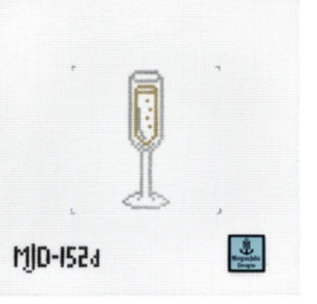 morgan julia Champagne Flute Silhouette  needlepoint canvas