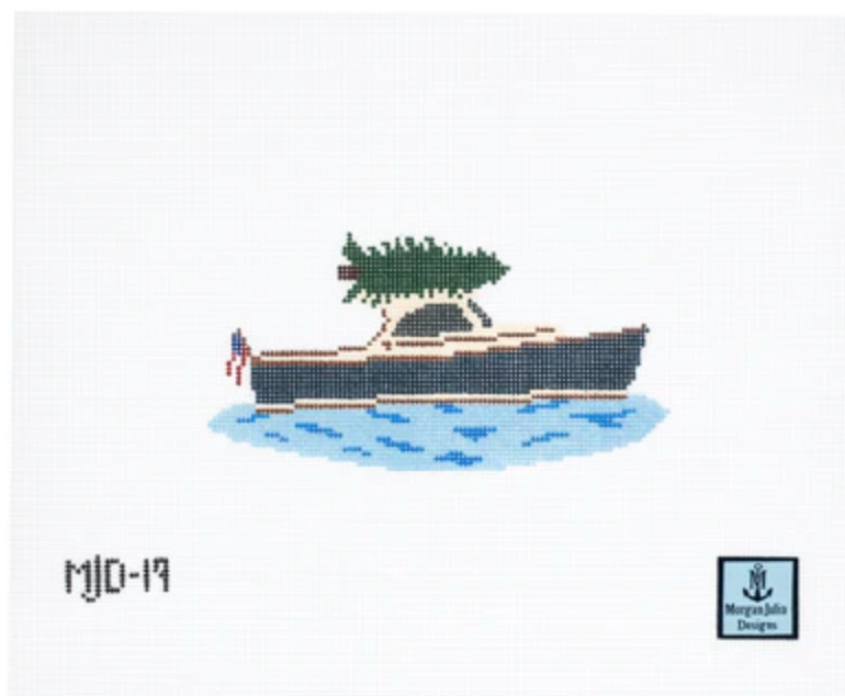 morgan julia Christmas Tree Delivery Boat needlepoint canvas