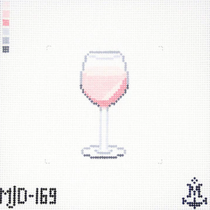 morgan julia Glass of Rosé needlepoint canvas