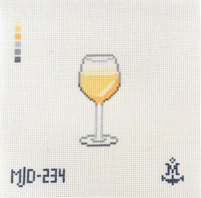 morgan julia Glass of White Wine needlepoint canvas