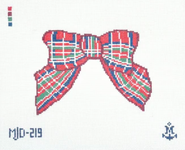 morgan julia Plaid Bow needlepoint canvas