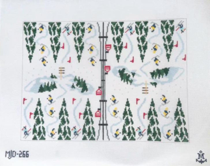 morgan julia The Slopeside Backgammon Board needlepoint canvas