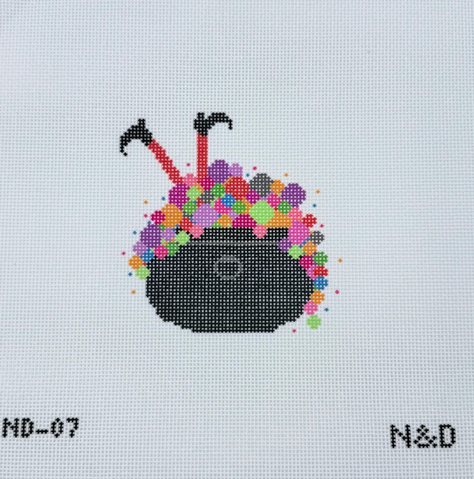 nash and daughters Colorful Bubble Cauldron needlepoint canvas                                                                                                                                               