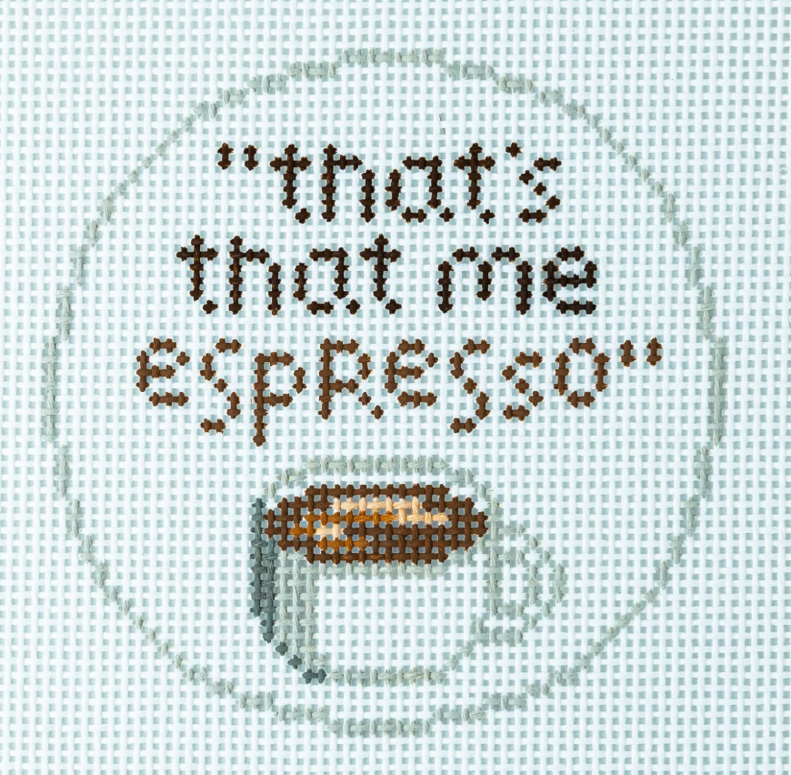 needle nola That's That Me Espresso Round needlepoint canvas