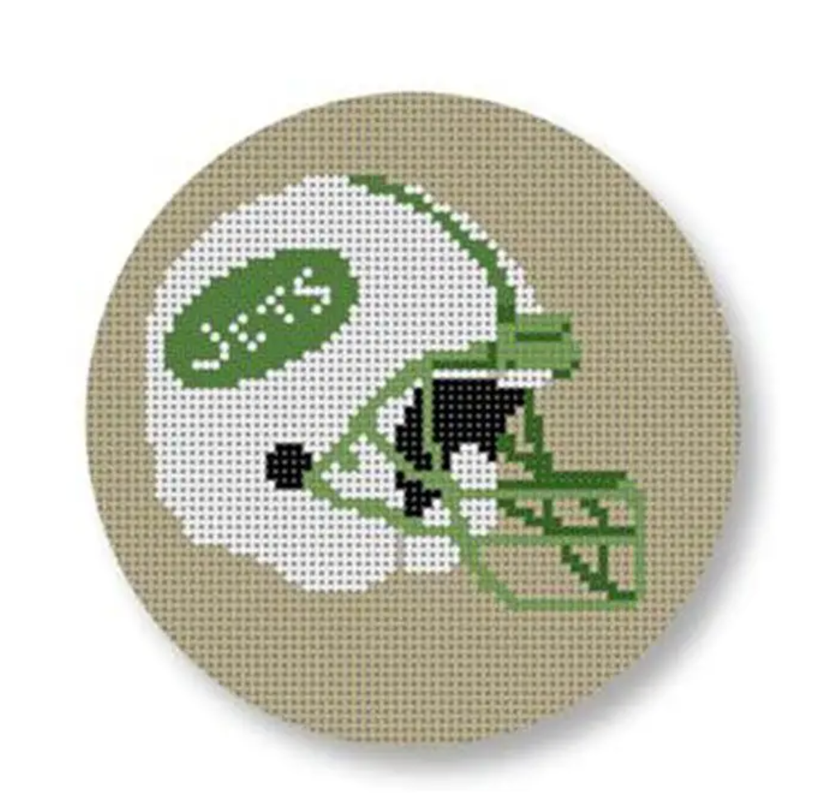 new york jets round needlepoint canvas
