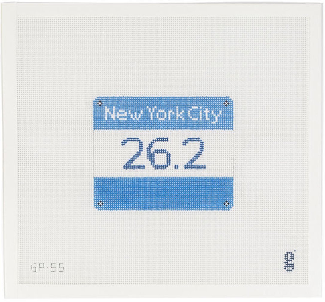 new york city marathon race bib needlepoint canvas