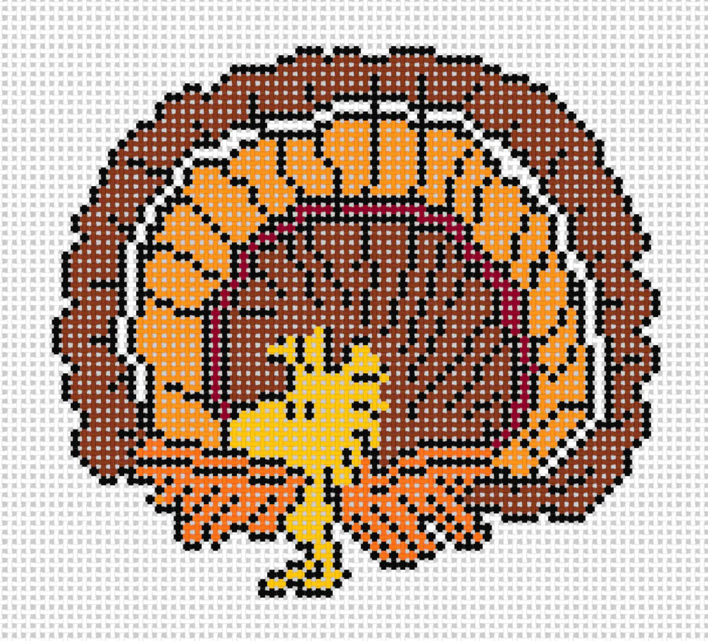officially needlepoint PEANUTS Thanksgiving Woodstock as Turkey canvas