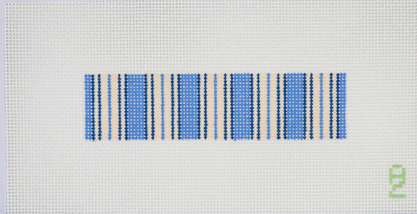 oz needle and thread Blue Ticking Needlepoint key Fob canvas